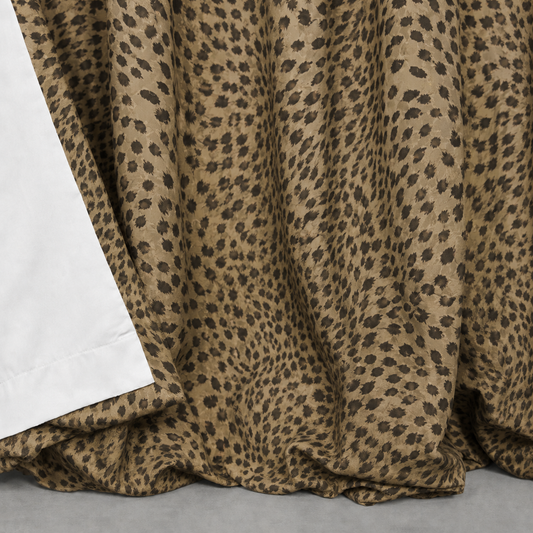 Golden Cheetah-Print Velvet Curtains
