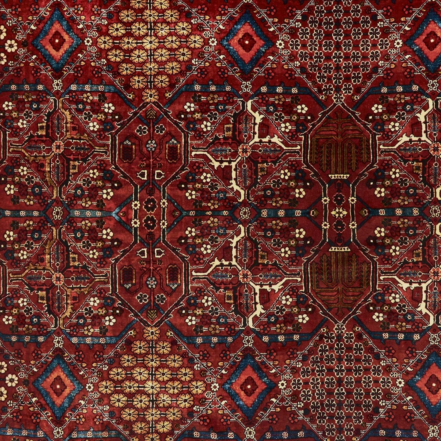 Warm Red Persian-Rug Inspired Velvet Curtains