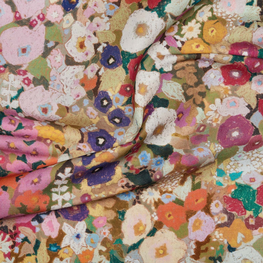 Spring Floral Cotton-Linen Roman Blind