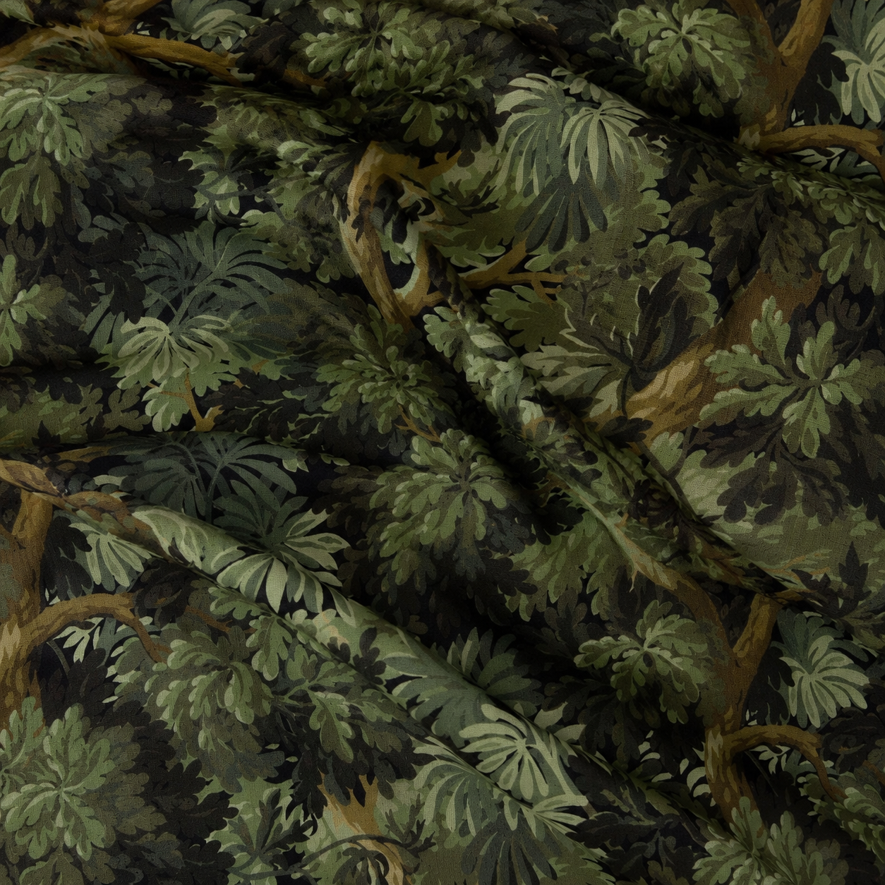 Dark Forest Velvet Roman Blind