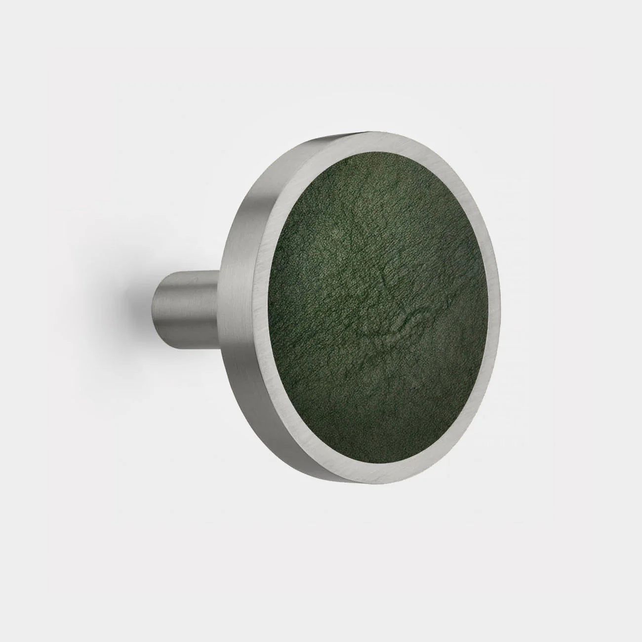 Brass & Green Leather Curtain Tie Backs