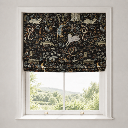 Dark Woven Jacquard Roman Blind