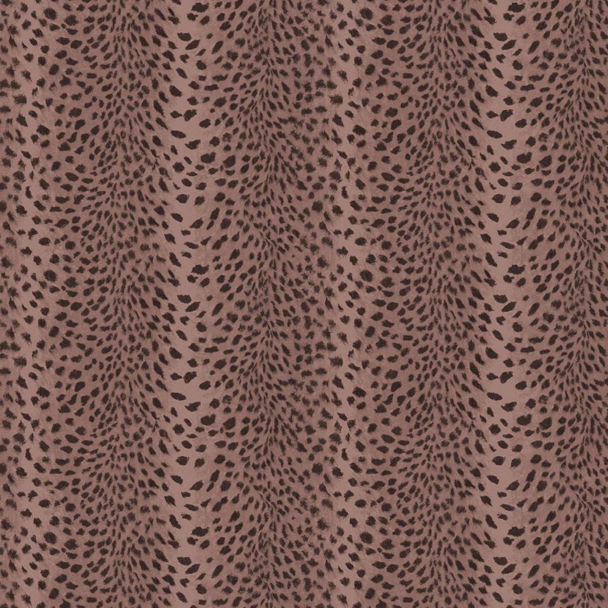 Rose-Brown Cheetah-Print Velvet Roman Blind