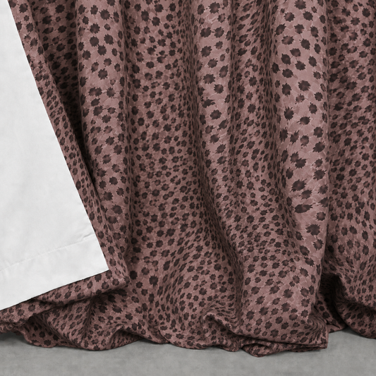 Rose-Brown Cheetah-Print Velvet Curtains