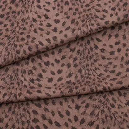 Rose-Brown Cheetah-Print Velvet Roman Blind