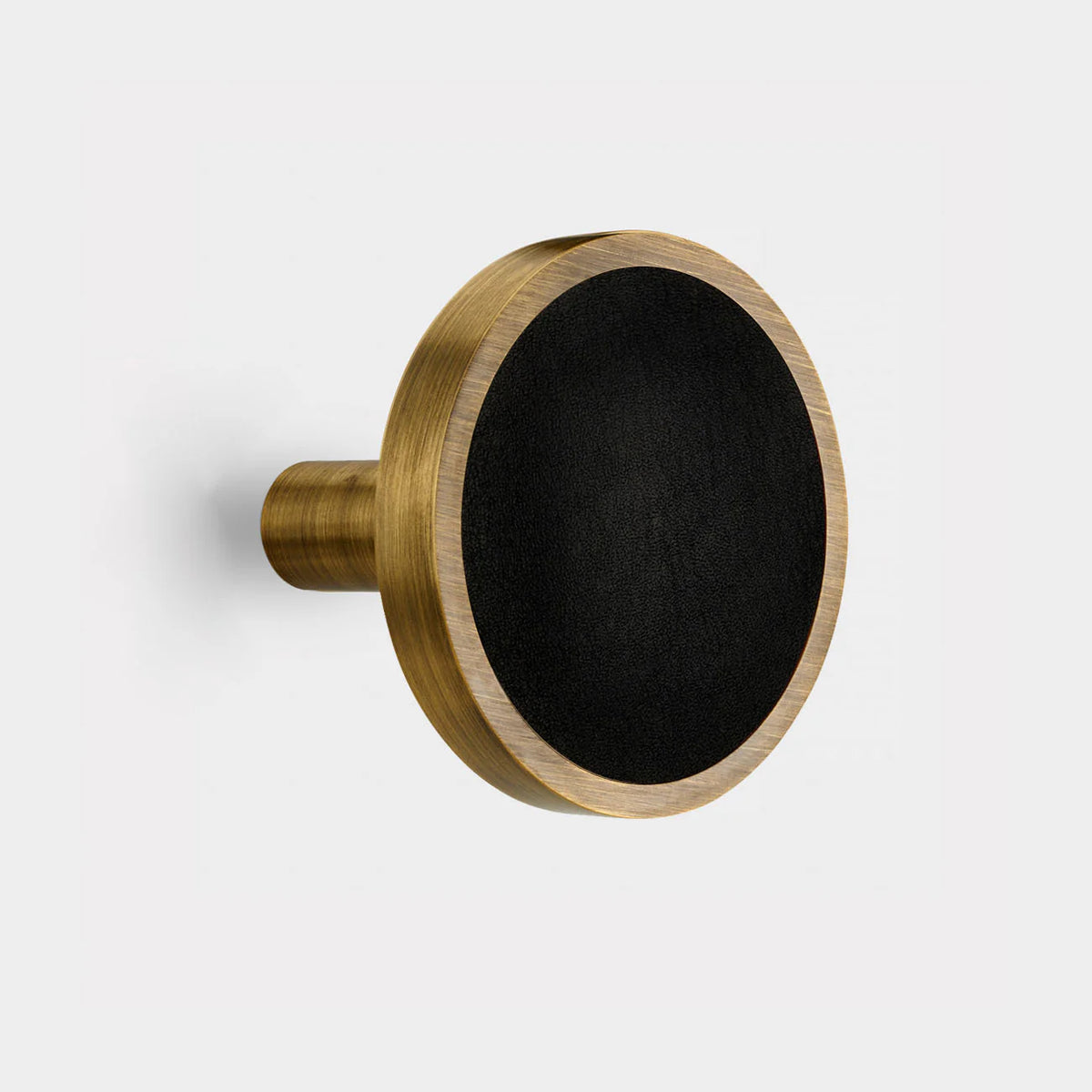 Brass & Black Leather Curtain Tie Backs