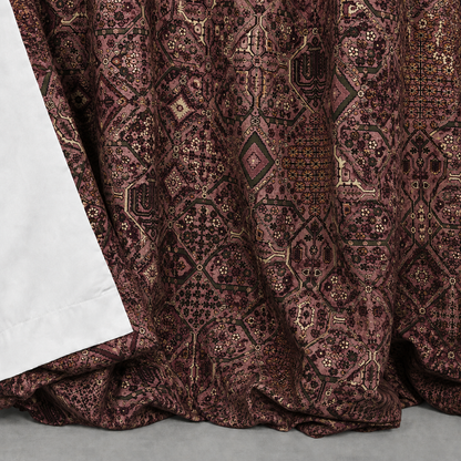 Blush Persian-Rug Inspired Velvet Curtains