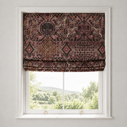 Blush Persian-Rug Inspired Velvet Roman Blind