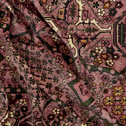 Blush Persian-Rug Inspired Velvet Roman Blind