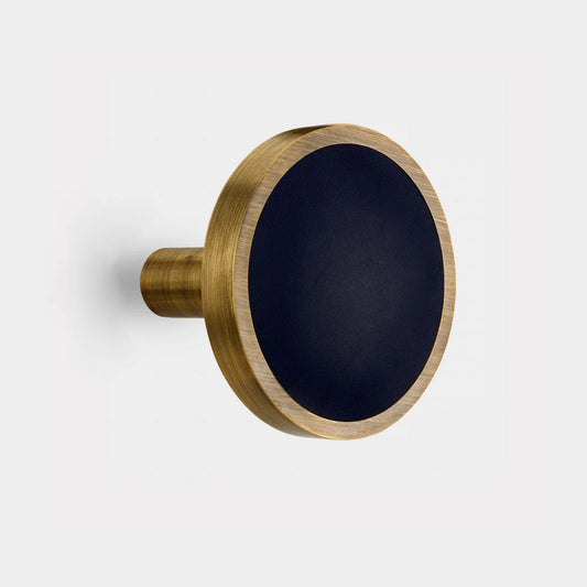 Brass & Blue Leather Curtain Tie Backs