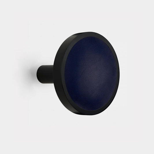 Brass & Blue Leather Curtain Tie Backs