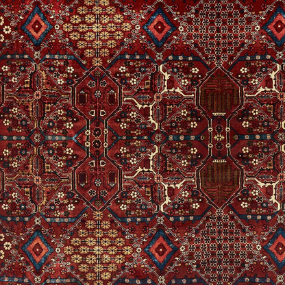 Warm Red Persian-Rug Inspired Velvet Roman Blind
