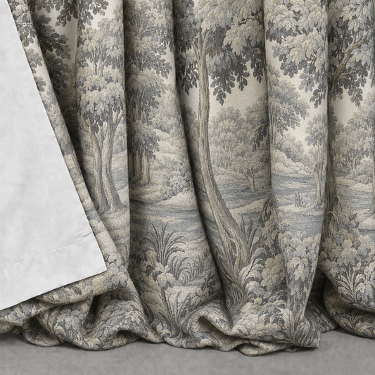Sage Botanical Cotton-Linen Curtains