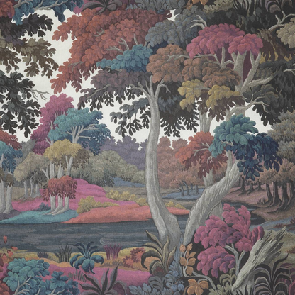 Multicolour Forest Cotton-Linen Curtains