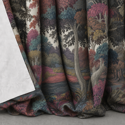 Multicolour Forest Cotton-Linen Curtains