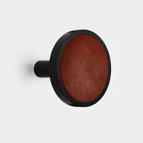 Brass & Brown Leather Curtain Tie Backs