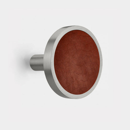 Brass & Brown Leather Curtain Tie Backs