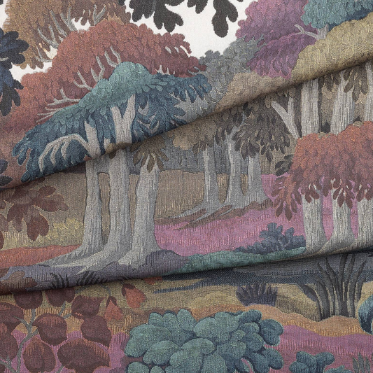 Multicolour Forest Cotton-Linen Roman Blind