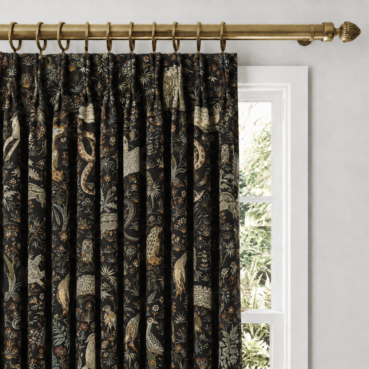 Dark Woven Jacquard Curtains
