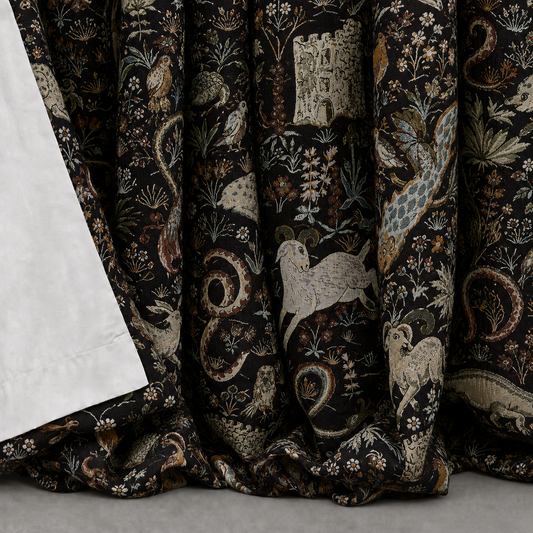 Dark Woven Jacquard Curtains